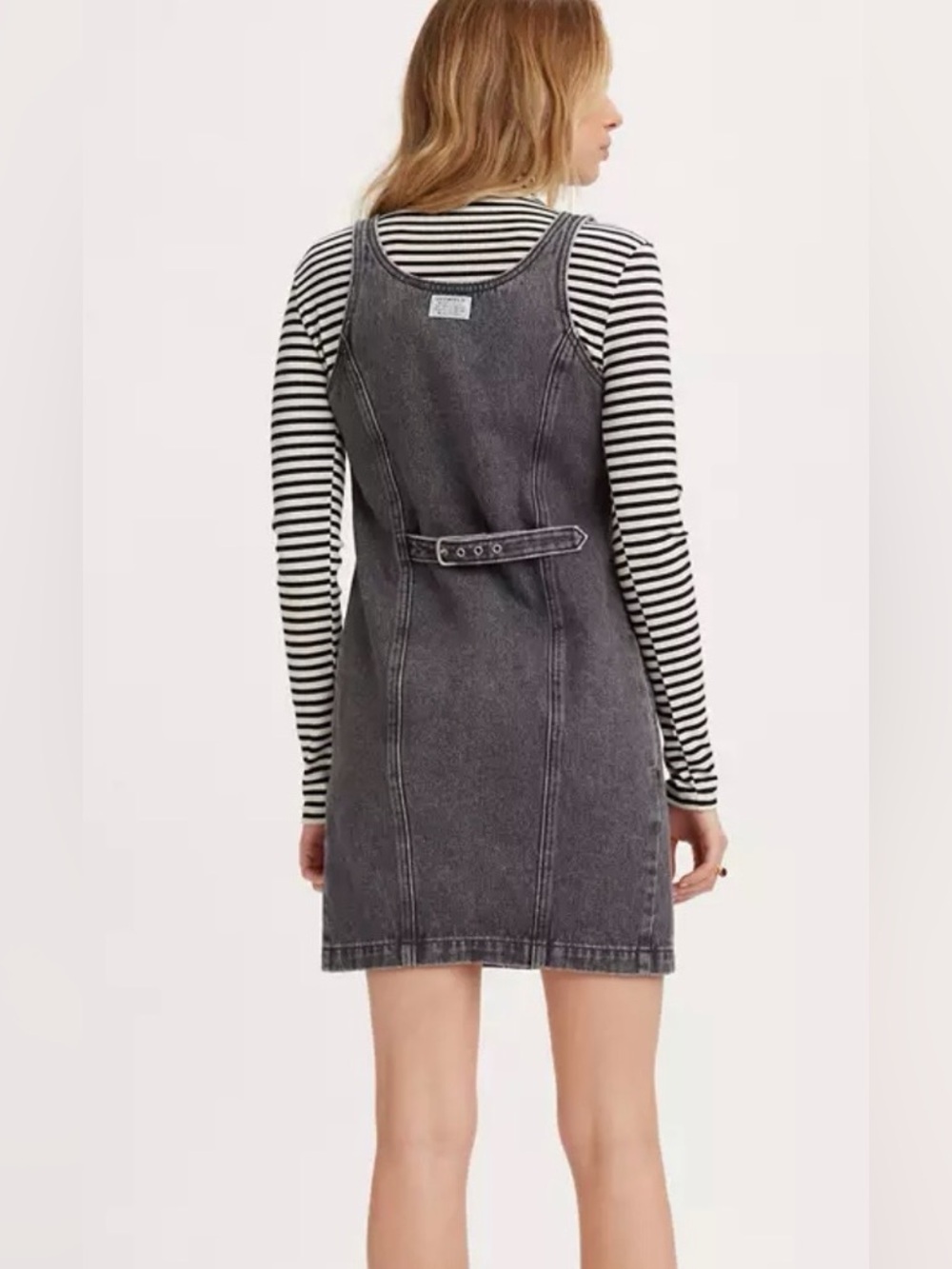 Levi’s Tuli Denim Mini Dress Black Stonewash Size M NWT - Picture 2 of 12